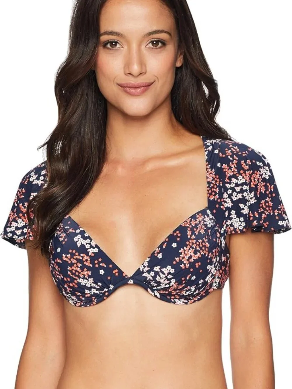 Michael Kors Cap Sleeve Underwire Bikini Top Bra Swim Size Medium